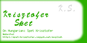 krisztofer spet business card